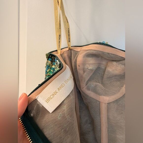 NWOT BRONX AND BANCO Dahlia Teal Multi Maxi Strapless Floral Gown - Picture 15 of 15